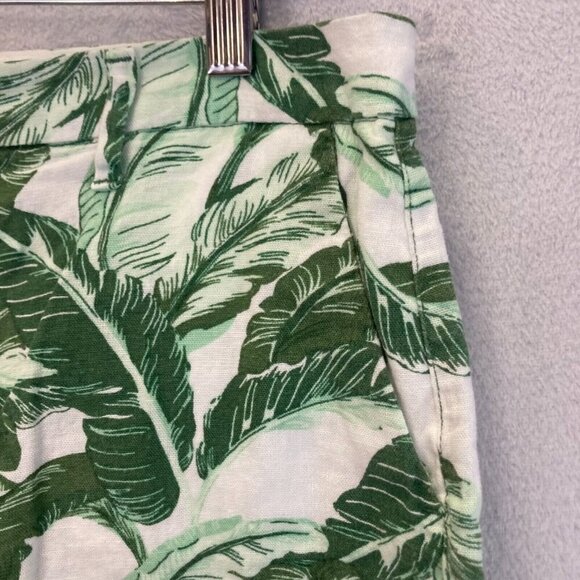 Old Navy LINEN Blend Tropical Shorts Womens 6 Floral Green Summer Lightweight - Picture 9 of 10
